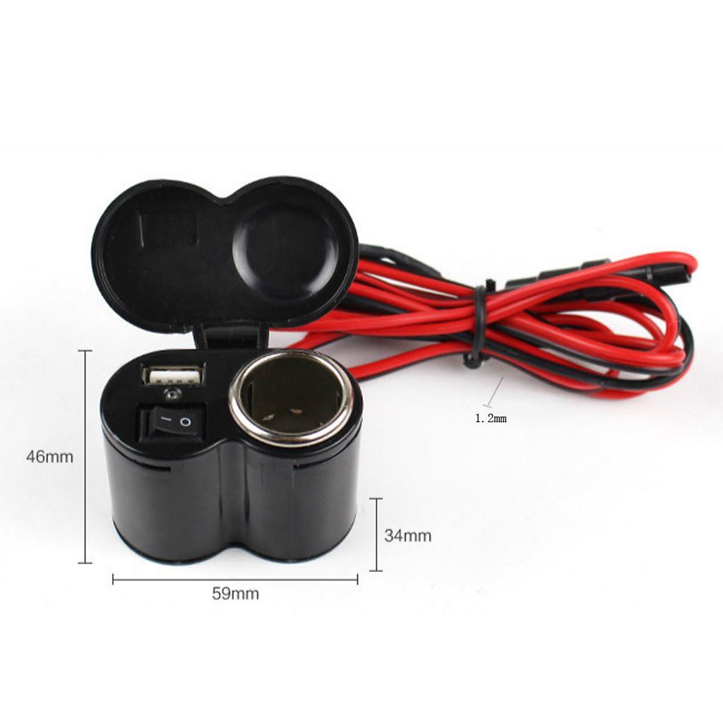 Car Cigarette Lighter Socket Charger Power 12V Dual USB Car Charger Adapter