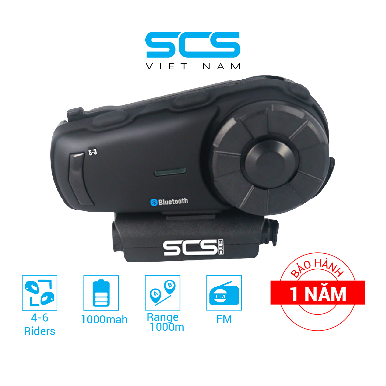 HÀNG CHÍNH HÃNG - Tai nghe mũ bảo hiểm mô tô phượt SCS Bluetooth helmet Intercom SCS S3