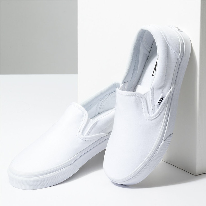 Giày sneaker Vans full trắng Classic Slip On - VN000EYEW00 Giày lười tiện lợi