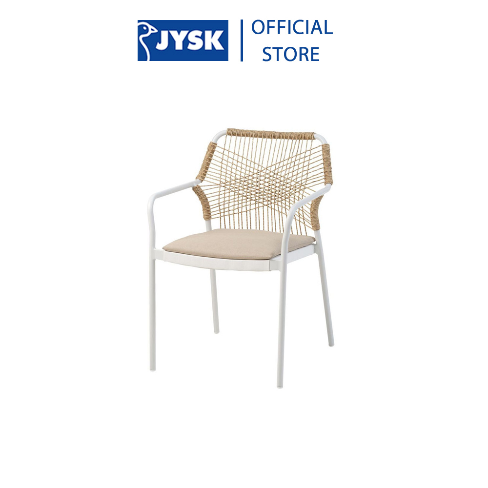 Ghế ngoài trời | JYSK Fastrup | nhôm/polyester | đen/trắng | R56xS60xC85cm
