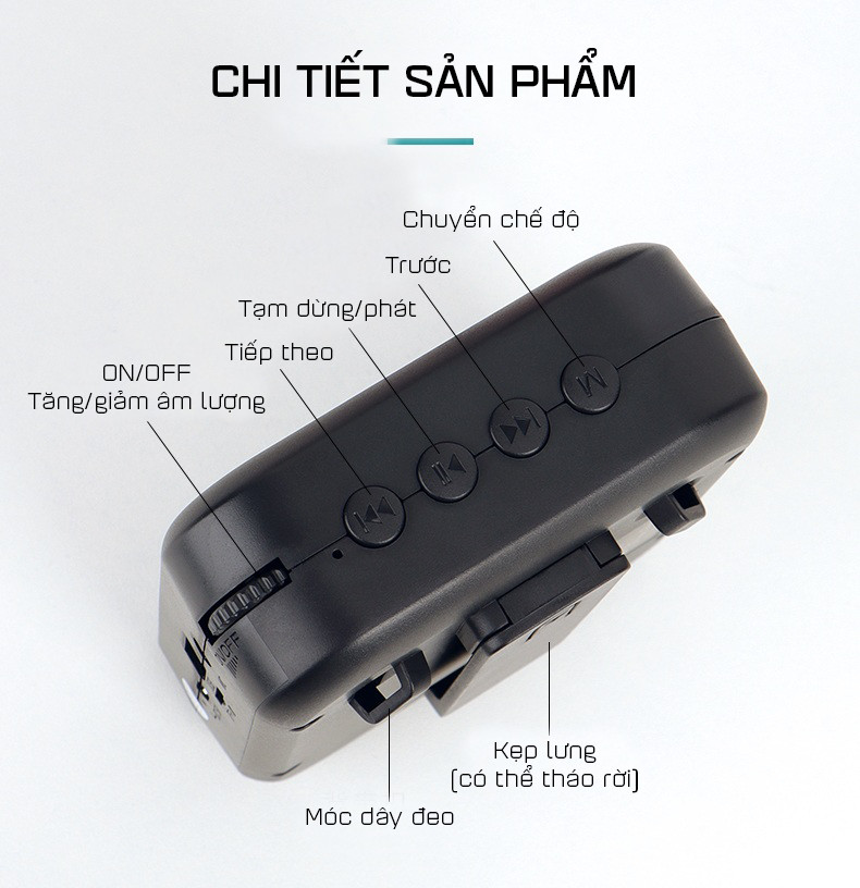 Loa Trợ Giảng Có Dây Hỗ Trợ Nghe Nhạc Bluetooth 5.0 SHIDU SD-M100 - Hàng Chính Hãng