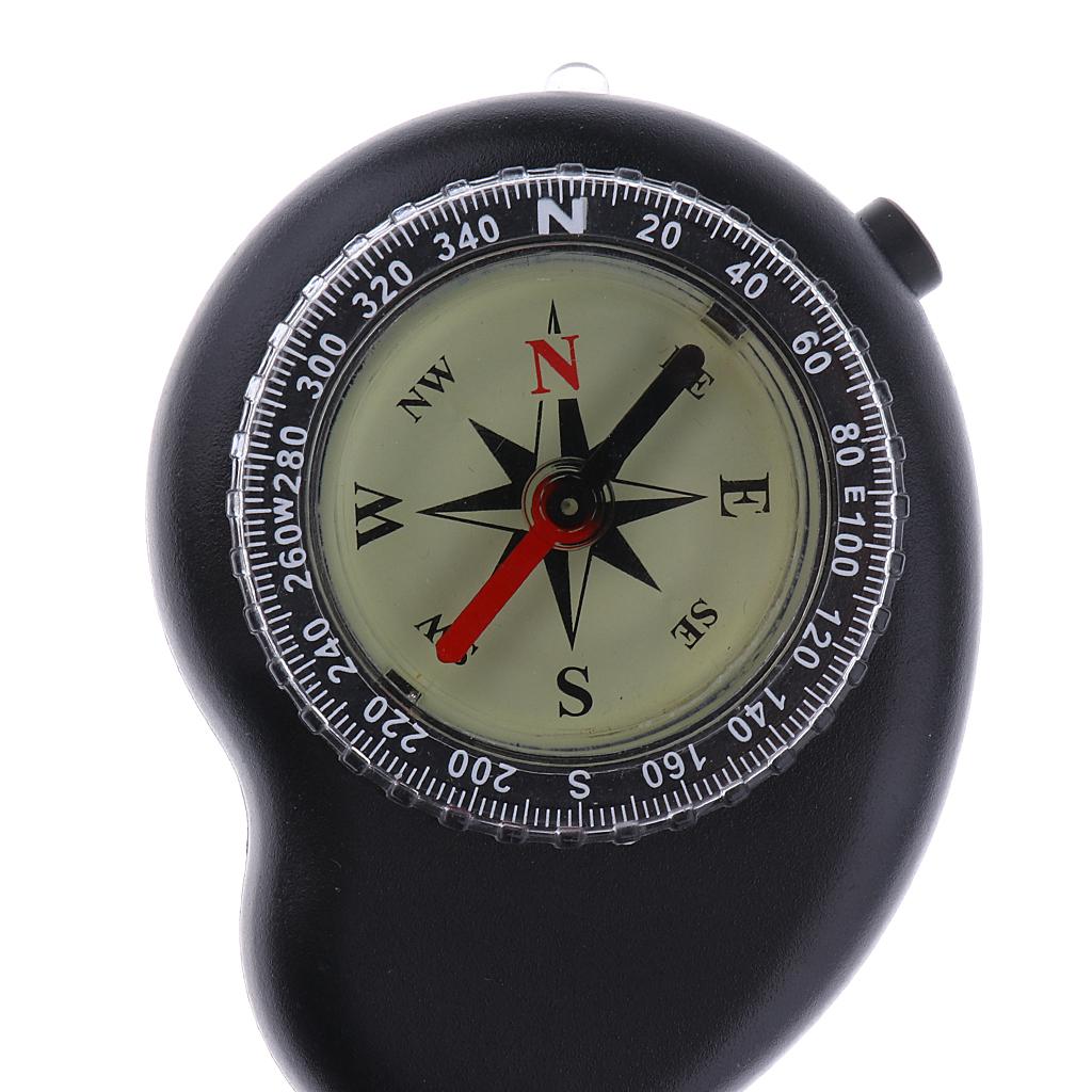 2x Professional Pocket Compass Hiking Camping with LED Light & Neck Strap