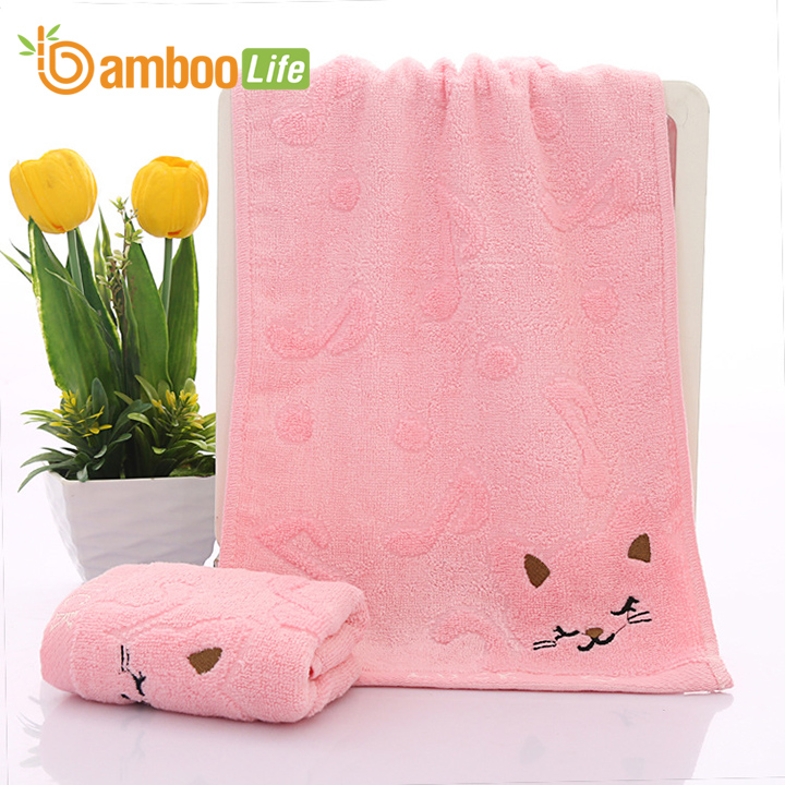 Khăn mặt sợi tre Khăn rửa mặt lau mặt Bamboo Life BBL056 hàng chính hãng - Hồng