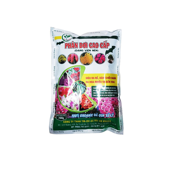 Phân dơi nguyên chất dạng viên nén đã qua xử lý, giúp ra rễ, đâm chồi nhanh 700g