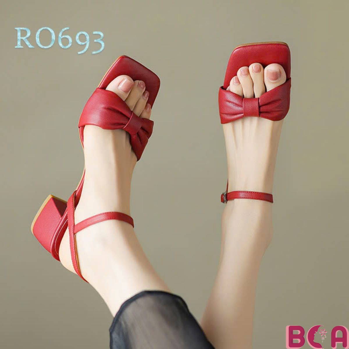 Cao Gót Công Sở Hở Mũi 4 Phân RO693 ROSATA Tại BCASHOP Thiết Kế Nơ Ngang Duyên Dáng Và Thanh Lịch