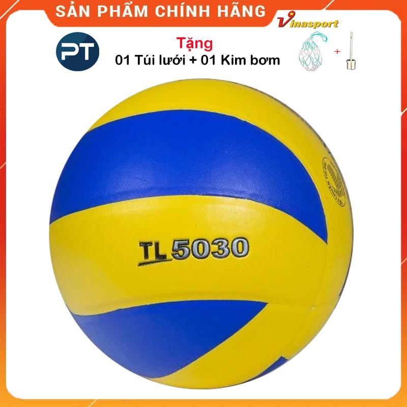 Bóng chuyền Thăng Long da Hàn Quốc PVC 5030 xoáy (Hàng Chính Hãng) - tặng túi lưới đựng bóng + kim bơm