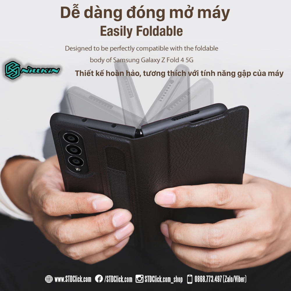 ỐP LƯNG DÀNH CHO ĐIỆN THOẠI SAMSUNG GALAXY Z FOLD 4 5G NILLKIN AOGE CÓ KHE GIỮ BÚT