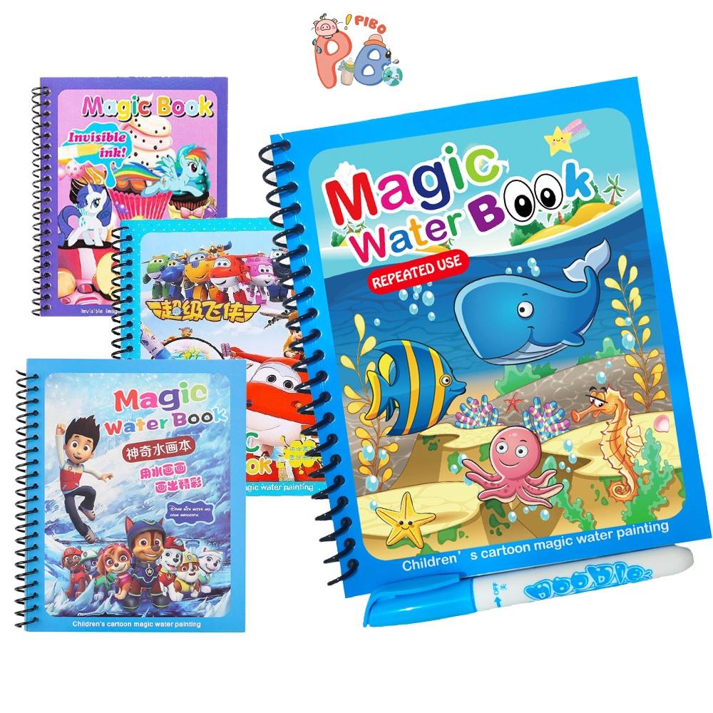 Tranh Tô Màu Nước Ma Thuật Magic Water Book Cho Bé Giá Tốt Với 13 Chủ Đề Kèm 1 Bút Tô Màu - PiBo