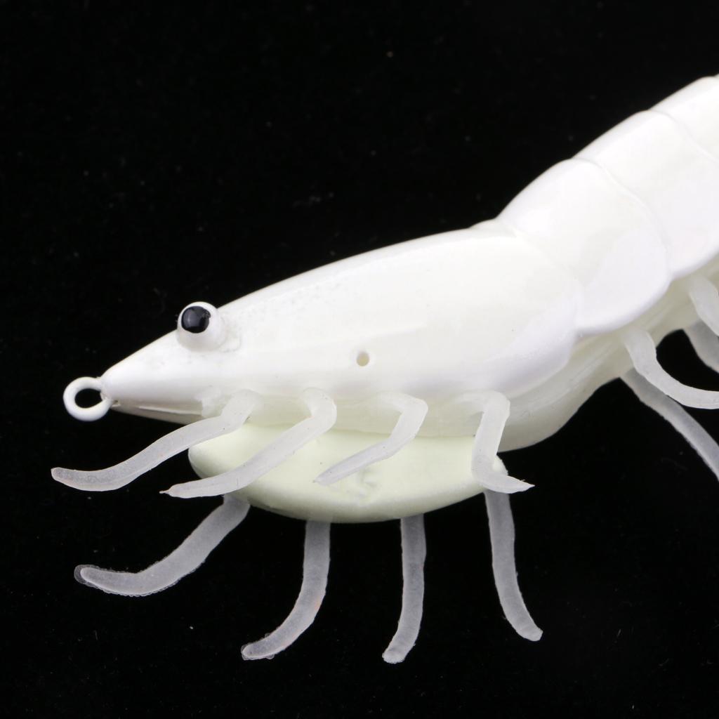 Squid Jigs Hooks Shrimp Artificial Wood Shrimp Plastic White Fishing Lure