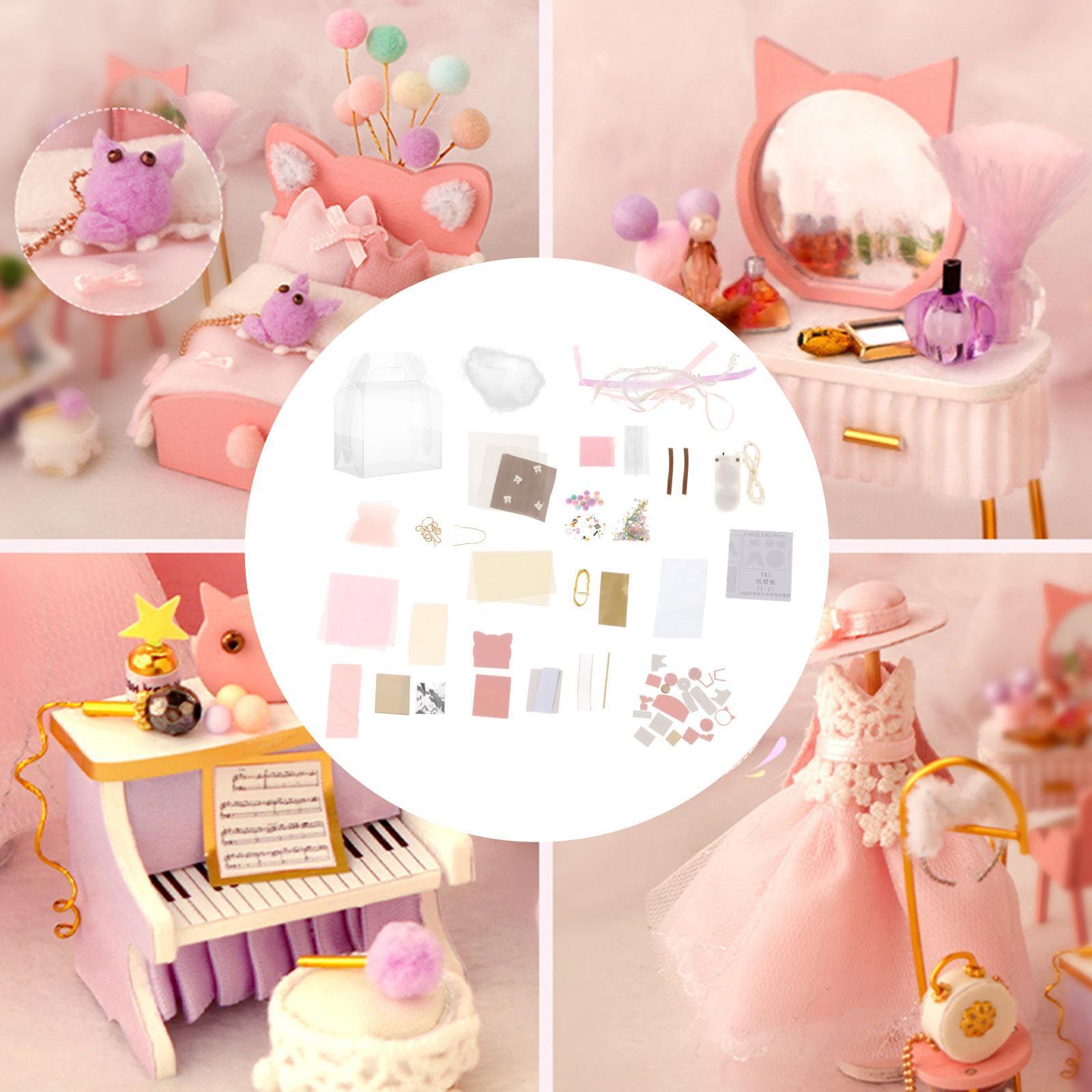 Dollhouse DIY Miniature Kits with Furniture 1/32 Scale Bedroom Model Gifts for Teens/Grown-ups