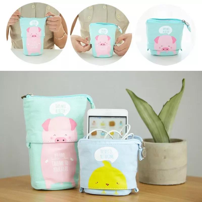 Hộp bút hình thú dễ thương mẫu xếp
