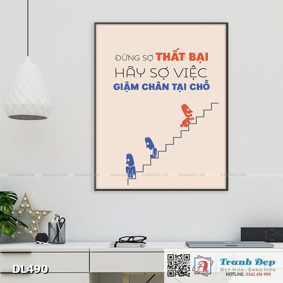 Tranh động lực trang trí phòng làm việc - Đừng sợ thất bại, hãy sợ việc giậm chân tại chỗ - DL490