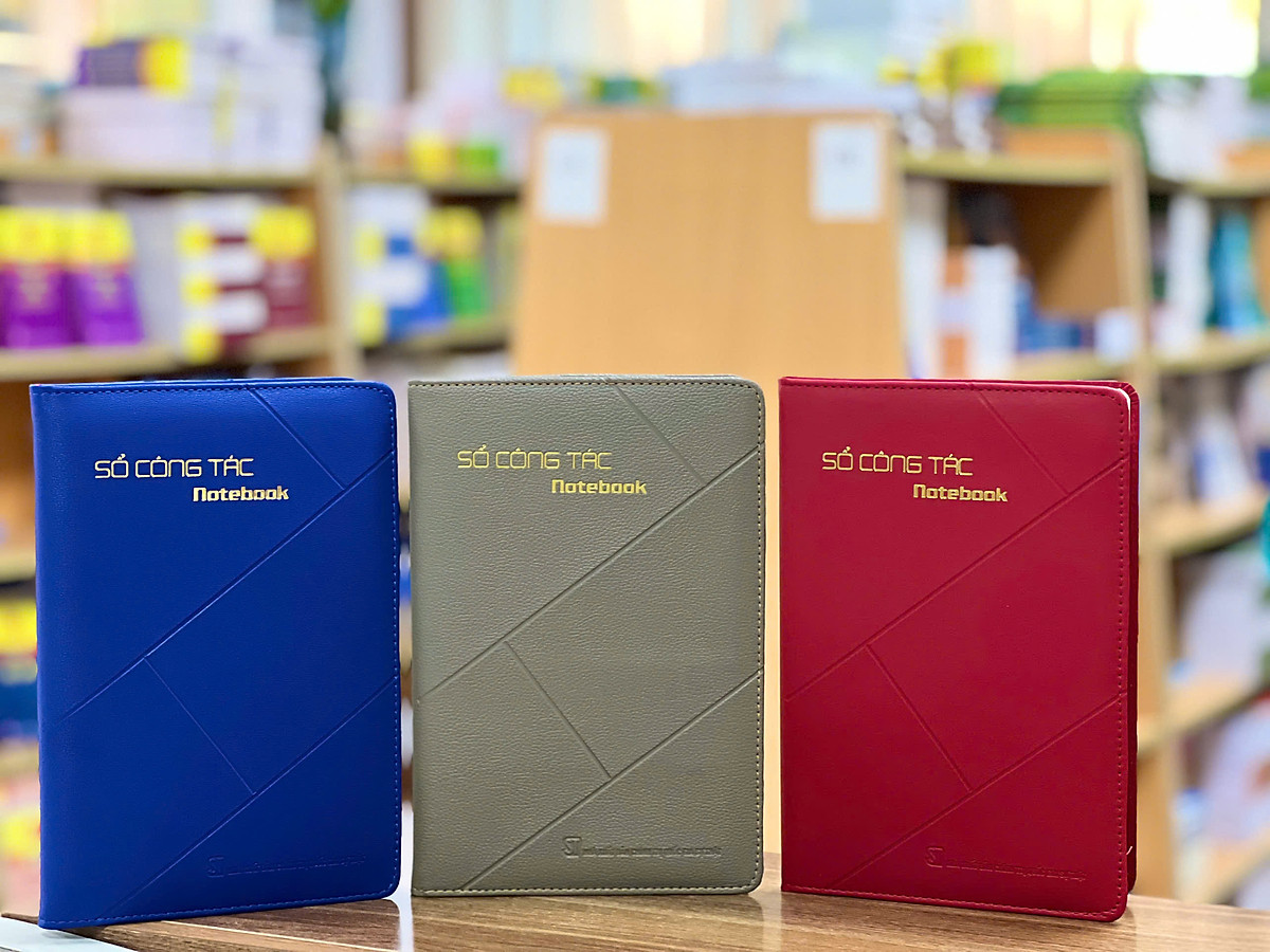 Sổ công tác bìa da ( màu xanh)