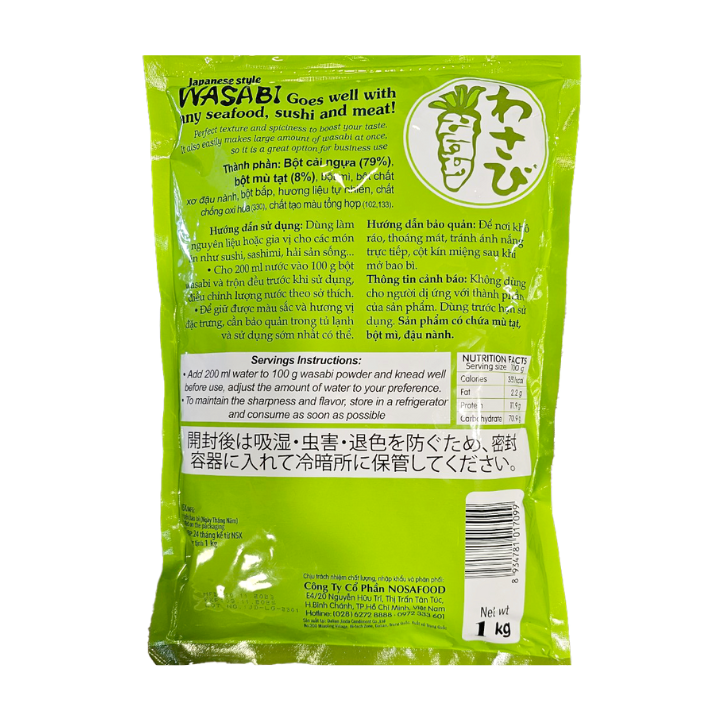 Bột Mù Tạt Wasabi Ông Chà Và 1kg ( Wasabi Powder)