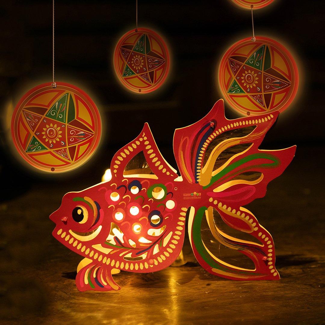 Lồng Đèn Trang Trí - Ký Ức Tuổi Thơ - Hình Cá - Happy Kibu KB00124-001