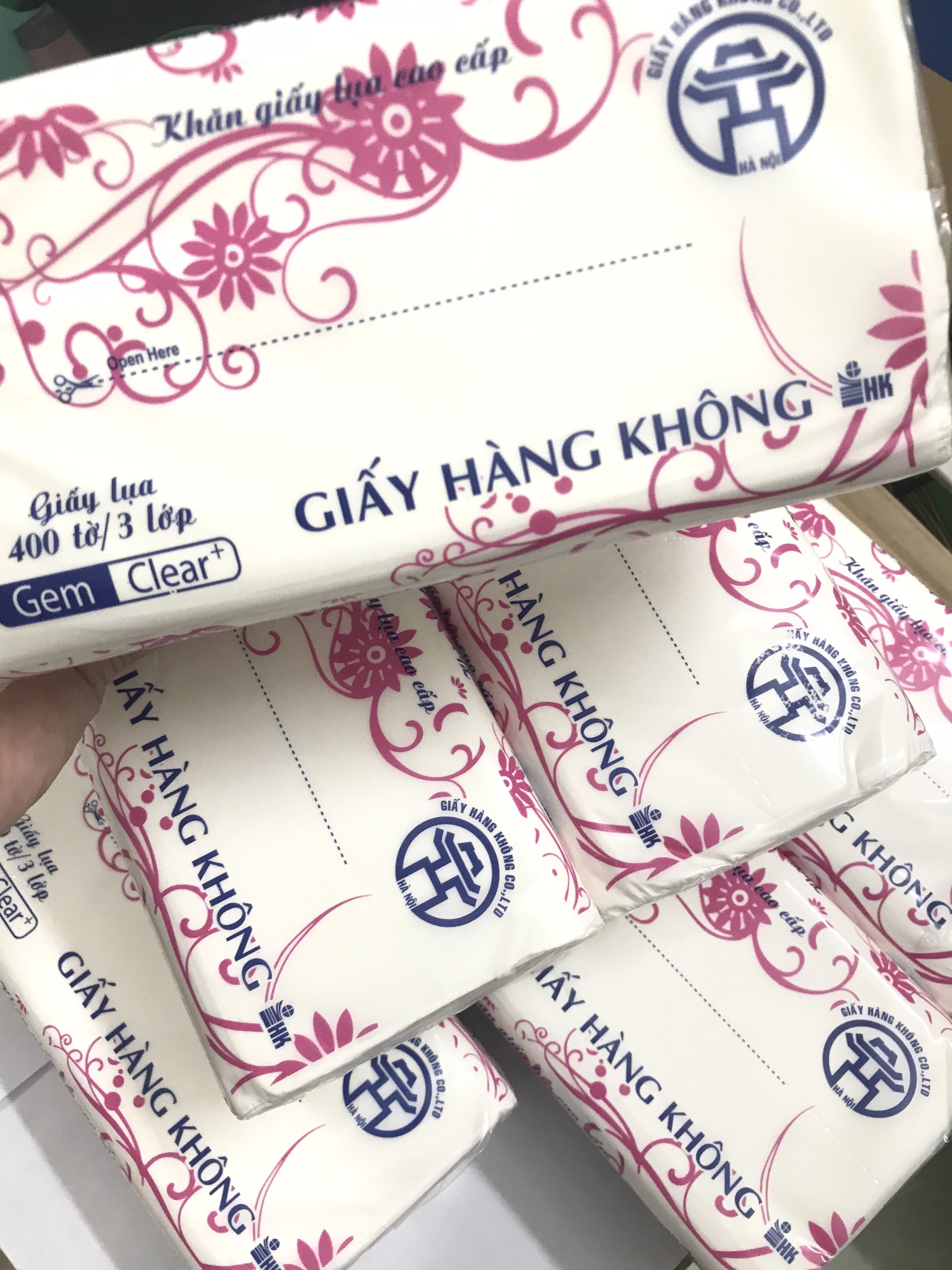 Khăn giấy rút lụa Hàng Không - gói 400 tờ