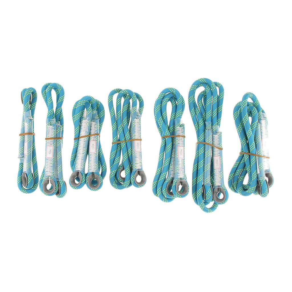 Climbing Knotted Pre-sewn Eye-to-Eye Prusik Loop Cord Static Rope Blue 60cm