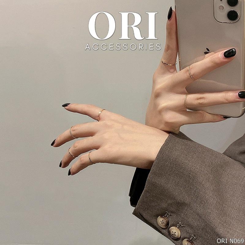 Set 10 nhẫn nữ tròn họa tiết tinh tế sang trọng ORI ACCESSORIES N069