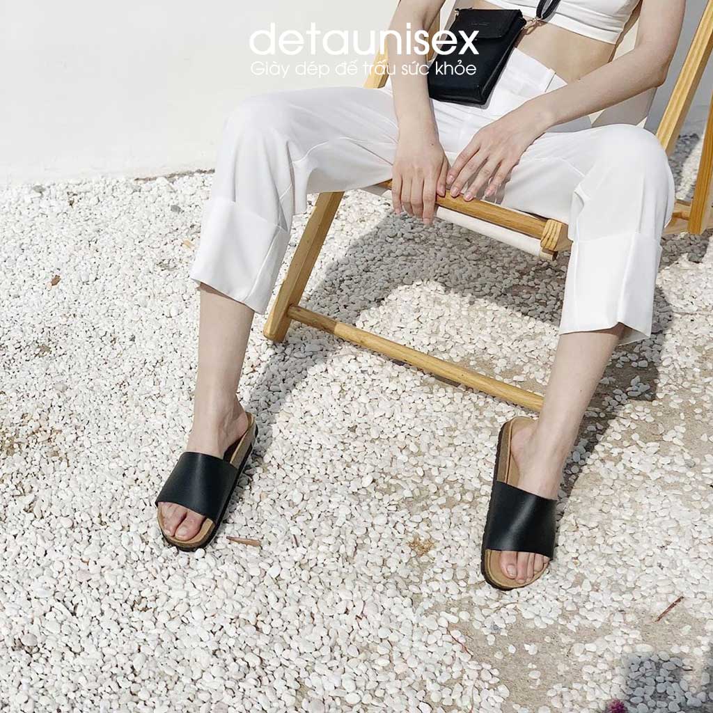 Dép quai ngang đế trấu đi mưa chống nước Detaunisex - DETA12F