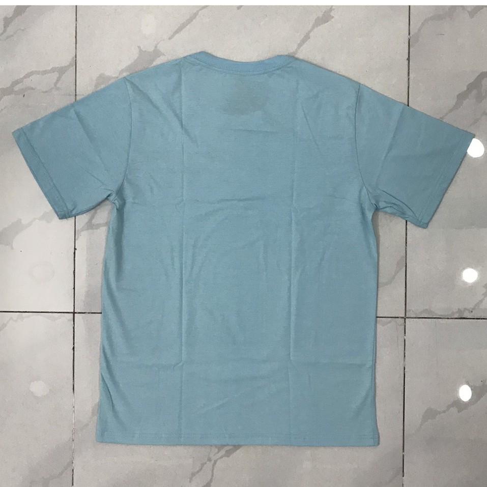 Áo thun nam, áo thun nữ 100% cotton 2 chiều cao cấp - Màu xanh dương lợt