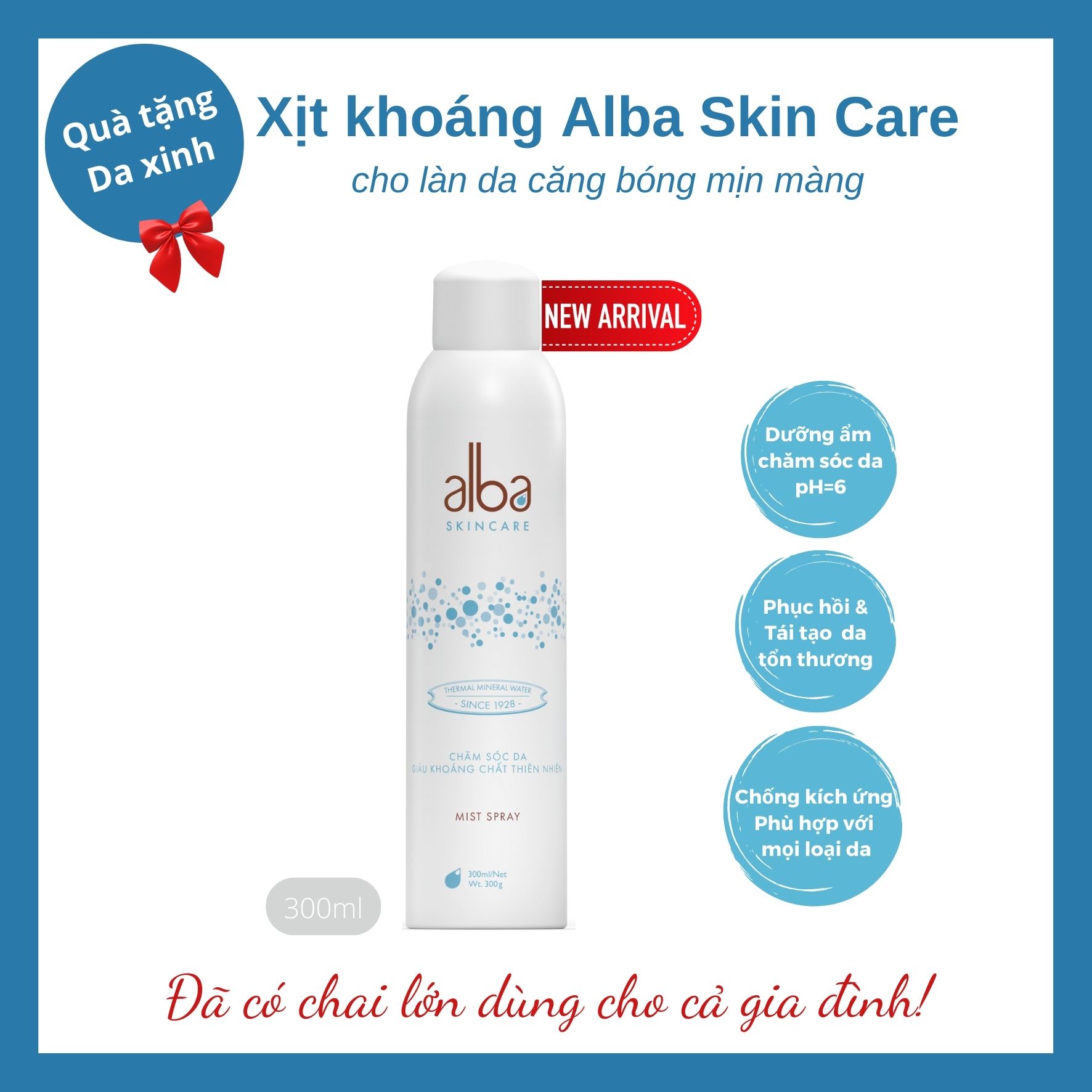 Xịt khoáng Alba Skin Care - Chăm sóc da, Giàu khoáng chất thiên nhiên