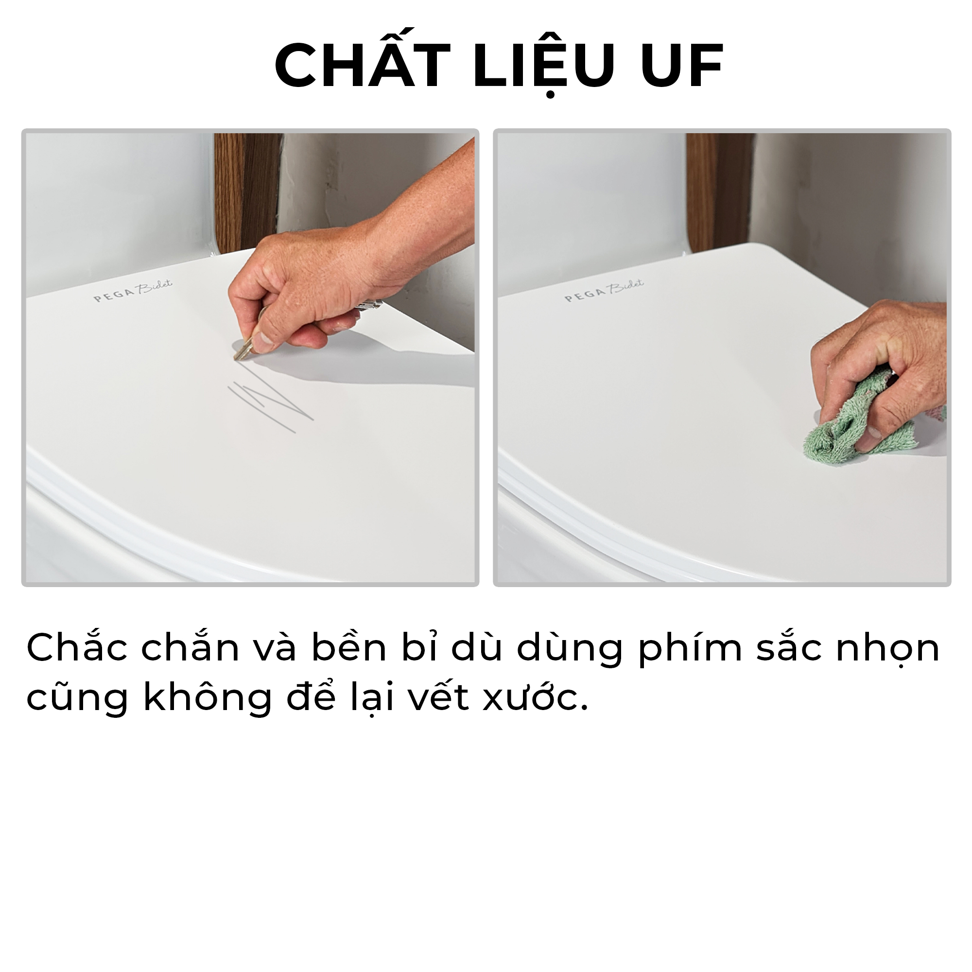 Nắp bồn cầu rửa cơ thông minh PEGA Bidet dòng NEO UF 2 vòi phun, có rửa chuyên dụng cho phụ nữ