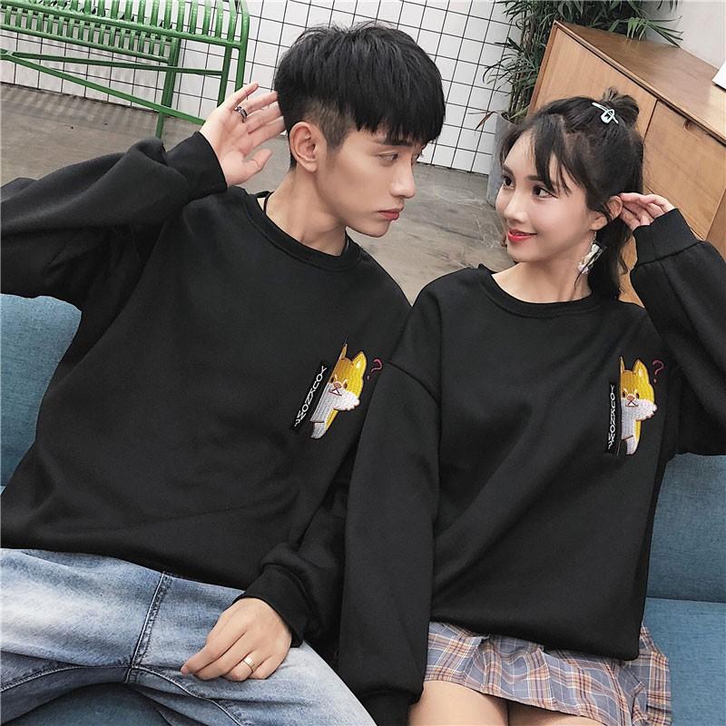Áo nỉ thu đông cặp đôi mùa thu và mùa đông phiên bản Hàn Quốc inh hình hoạt hình dễ thương