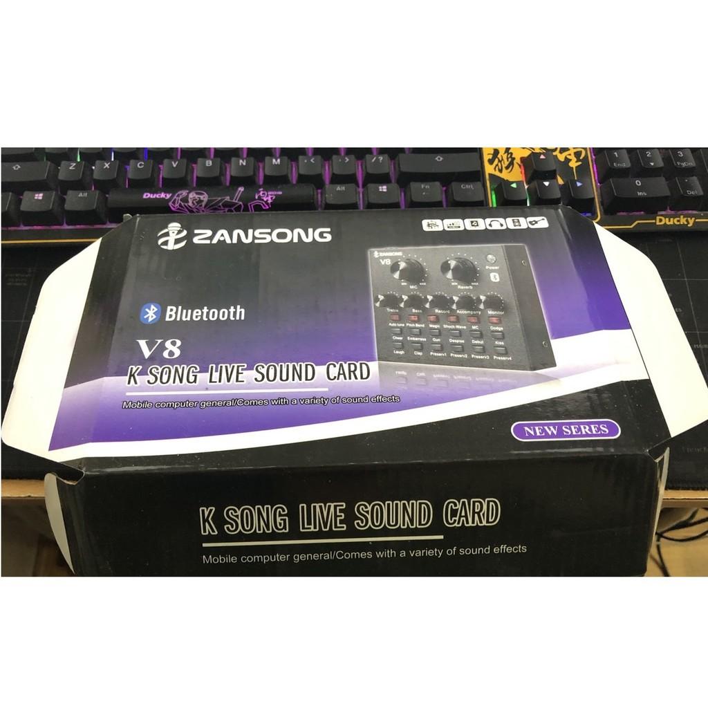 SOUNDCARD THU ÂM DI ĐỘNG V8 bluetooth - Hàng chính hãng