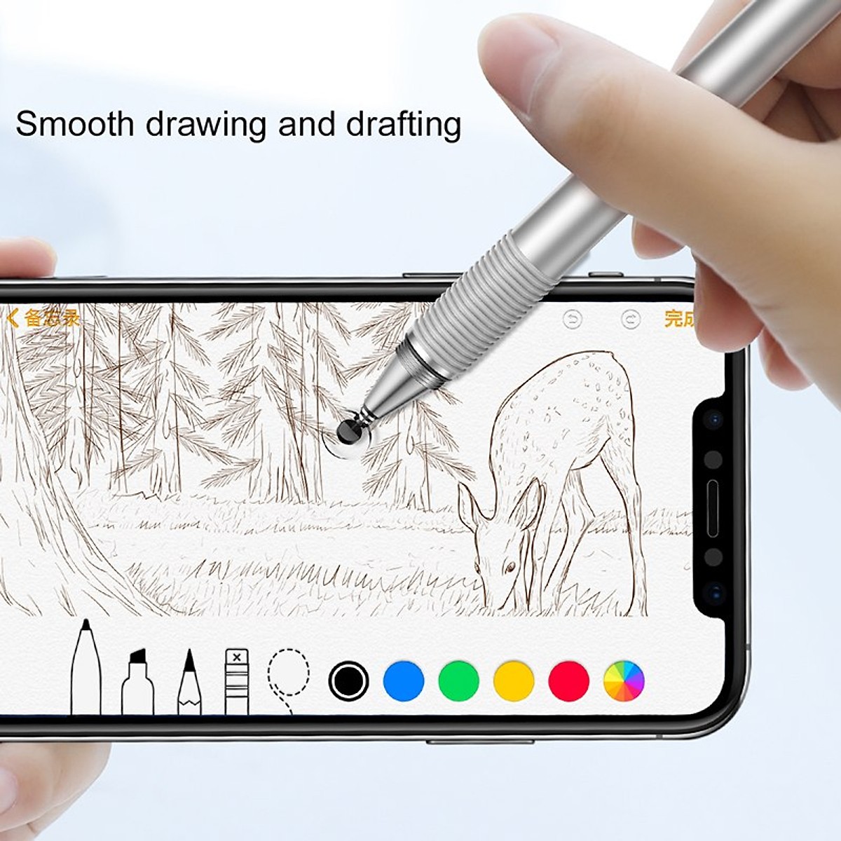 Bút cảm ứng 2 đầu 2 in 1 hiệu Baseus Smart Pen cho Samsung, Huawei, iPhone, iPad, PC , Tablet   - Hàng nhập khẩu