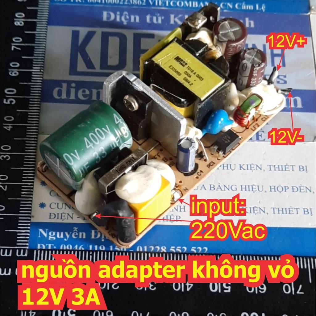 Nguồn Adapter 12V 3A không vỏ kde1625