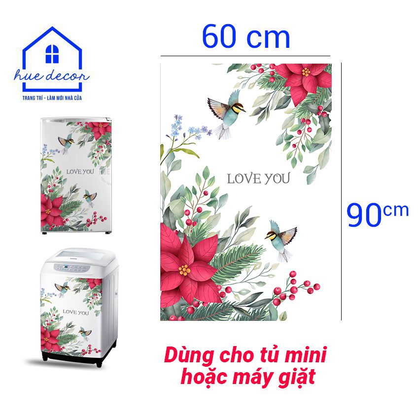 Tranh dán tủ lạnh Hoa Trạng Nguyên Hue Decor Không Thấm Nước, Sẵn Keo, Dễ Dán, đủ kích thước cho tất cả các loại Tủ Lạnh - Máy Lạnh - Máy Giặt