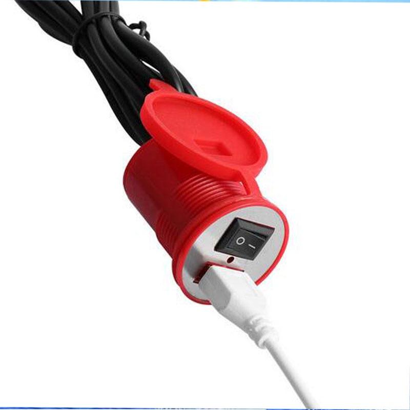 Bộ Sạc Điện Thoại USB DC 12V Kèm Công Tắc Bật Lửa Chống Thấm Nước Cho Xe Máy/Xe Hơi