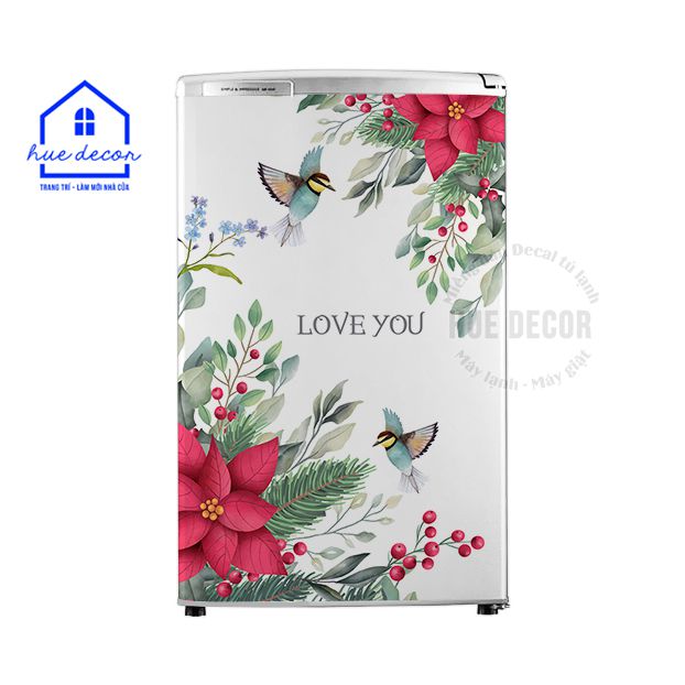 Tranh dán tủ lạnh Hoa Trạng Nguyên Hue Decor Không Thấm Nước, Sẵn Keo, Dễ Dán, đủ kích thước cho tất cả các loại Tủ Lạnh - Máy Lạnh - Máy Giặt