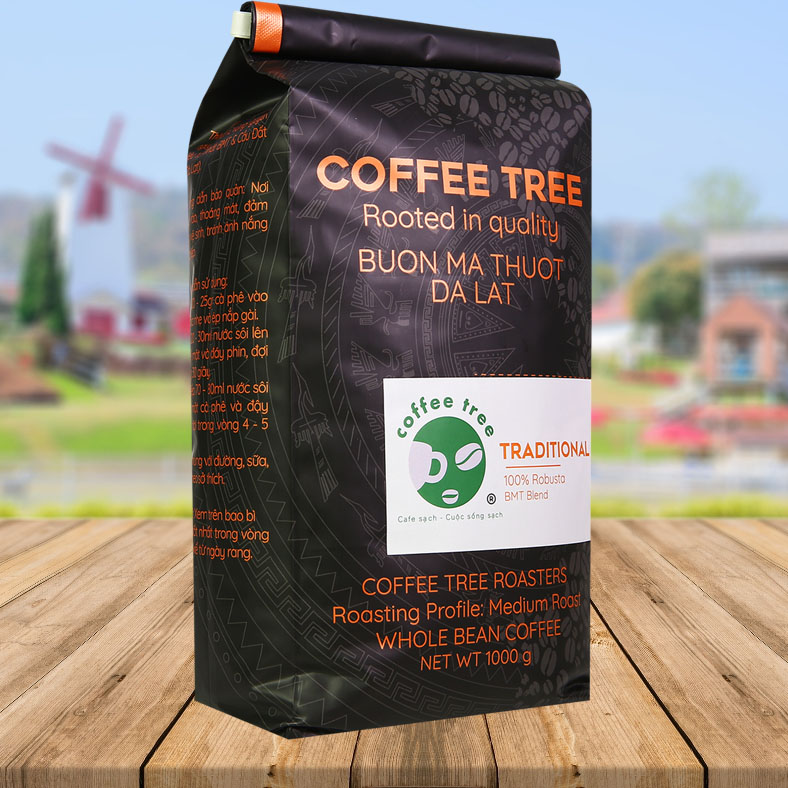 Cà phê hạt Robusta nguyên chất 100% 1kg - Coffee Tree thơm ngon, đậm đà