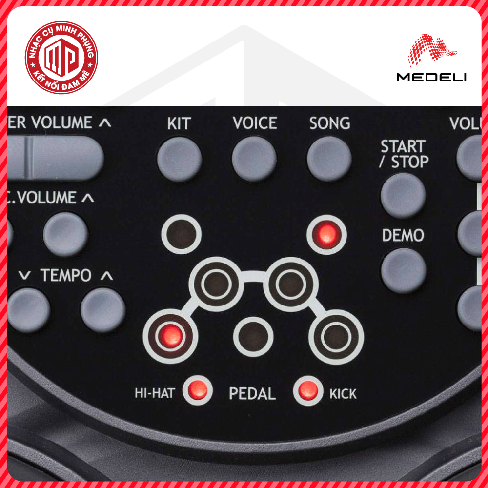Bộ trống điện tử cao cấp/ Portable Drums/ Electronic Drum Kits/ Compact Digital Drums - Table Drums - Medeli DD309 - 7 pads - Hàng chính hãng