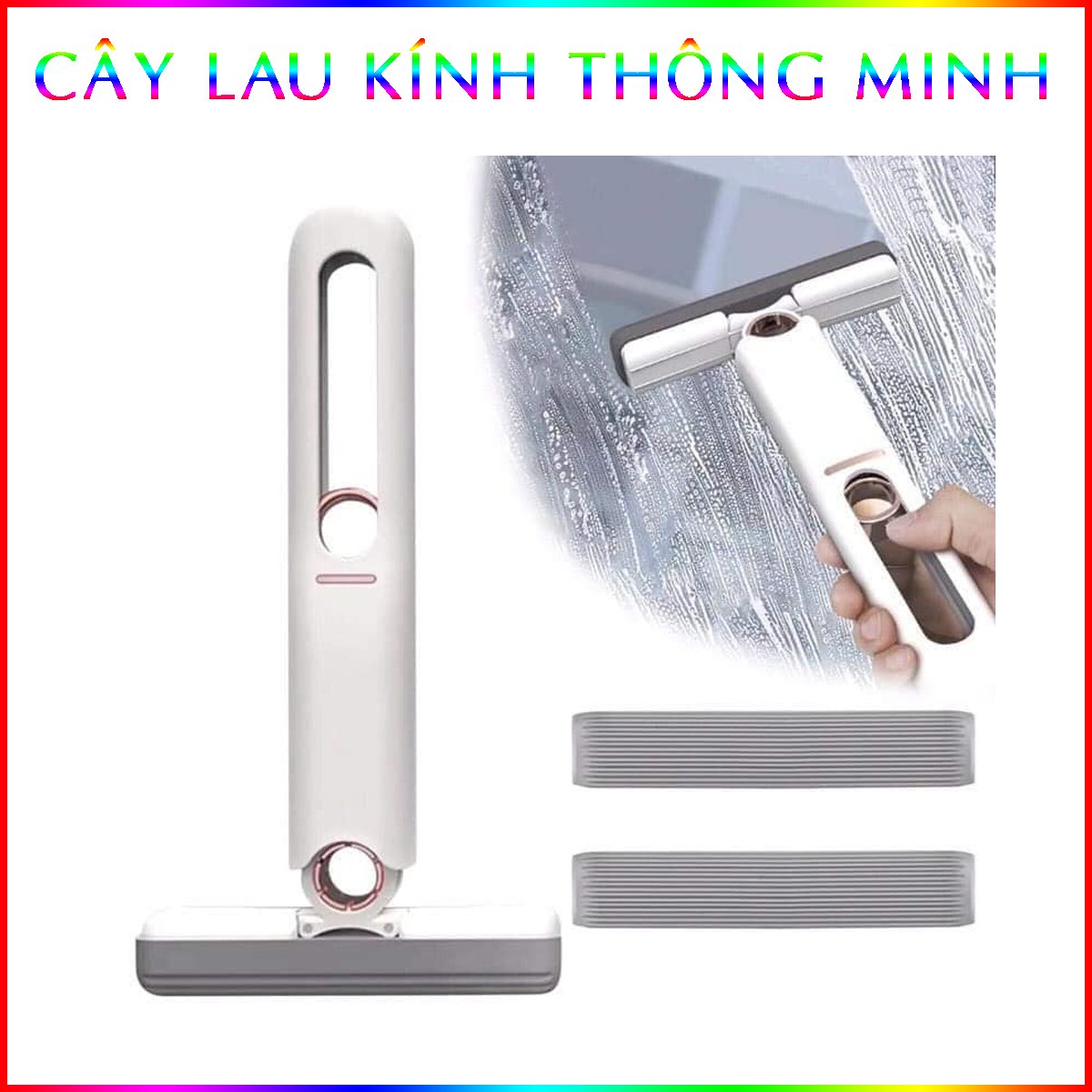 Cây Lau Kính, Lau Bàn, Lau Tường Thông Minh Mini Mop Tự Vắt Gấp Gọn Đa Năng