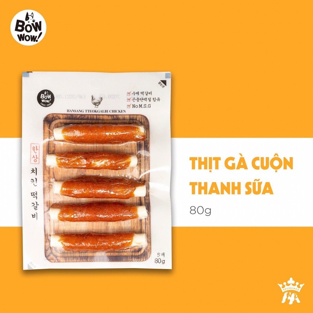 Bánh thưởng cho chó Thịt cuộn thanh sữa Bowwow