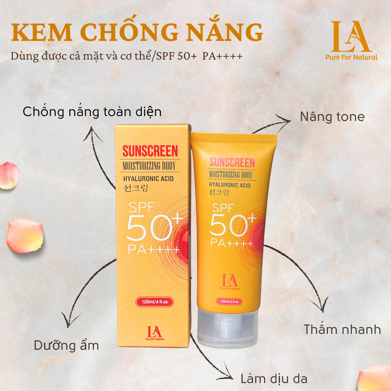 KEM CHỐNG NẮNG DƯỠNG ẨM MOISTURIZING BODY SUNSCREEN SPF50+ PA++++