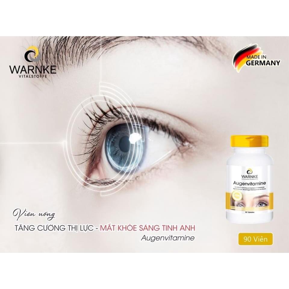 Viên Uống Bổ Mắt Warnke Augenvitamine, Giúp Tăng Cường Thị Lực, Giảm Đau Mỏi Mắt, Nhập Đức, 90 Viên
