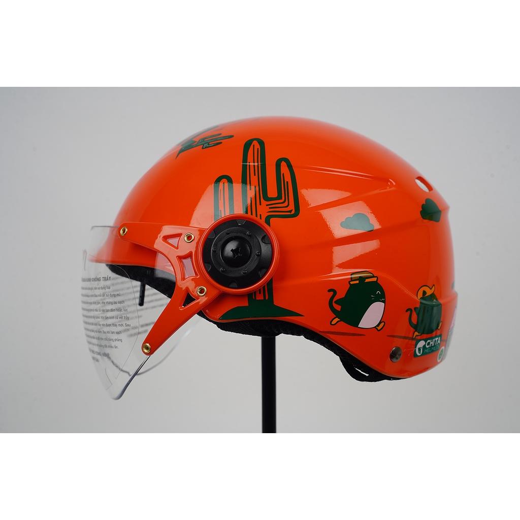 Mũ Bảo Hiểm Trẻ Em CHITA HELMETS CT25 Tem Mèo Du lịch