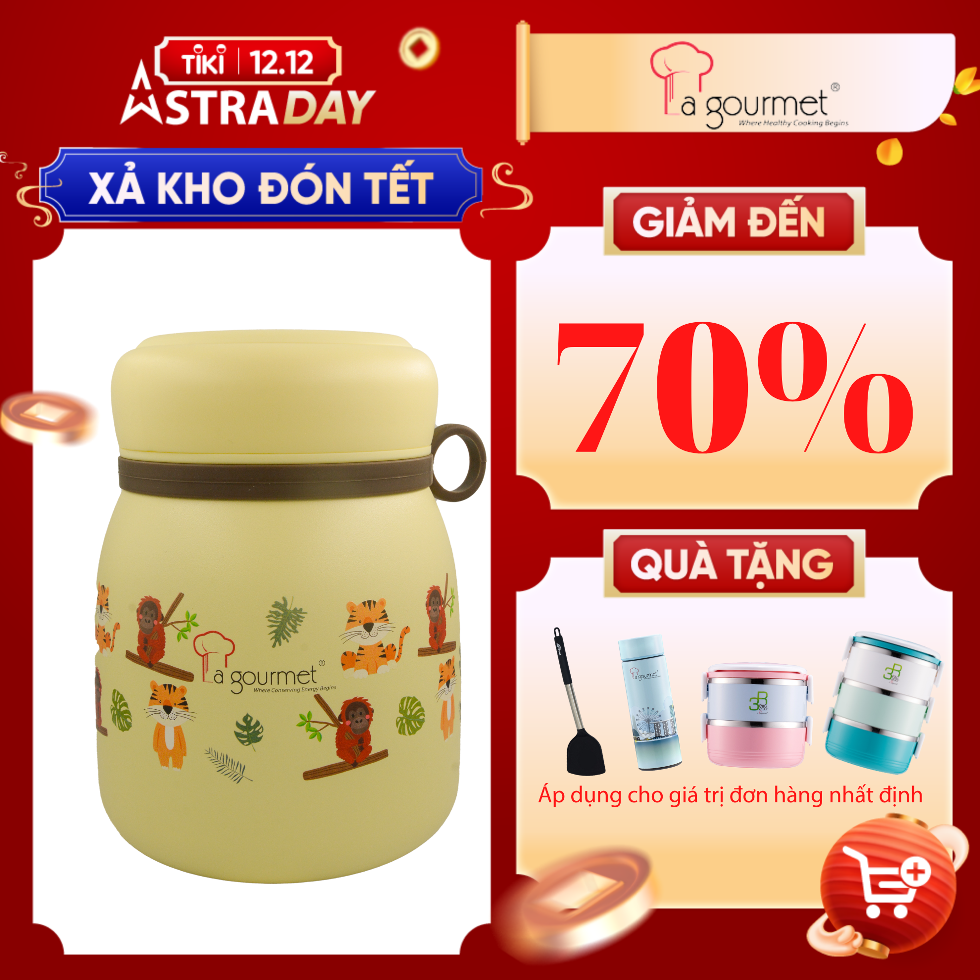 Bình đựng cháo giữ nhiệt La gourmet Save The Planet 800ml - 375933 (phủ sơn tĩnh điện, bảo hành 5 năm)