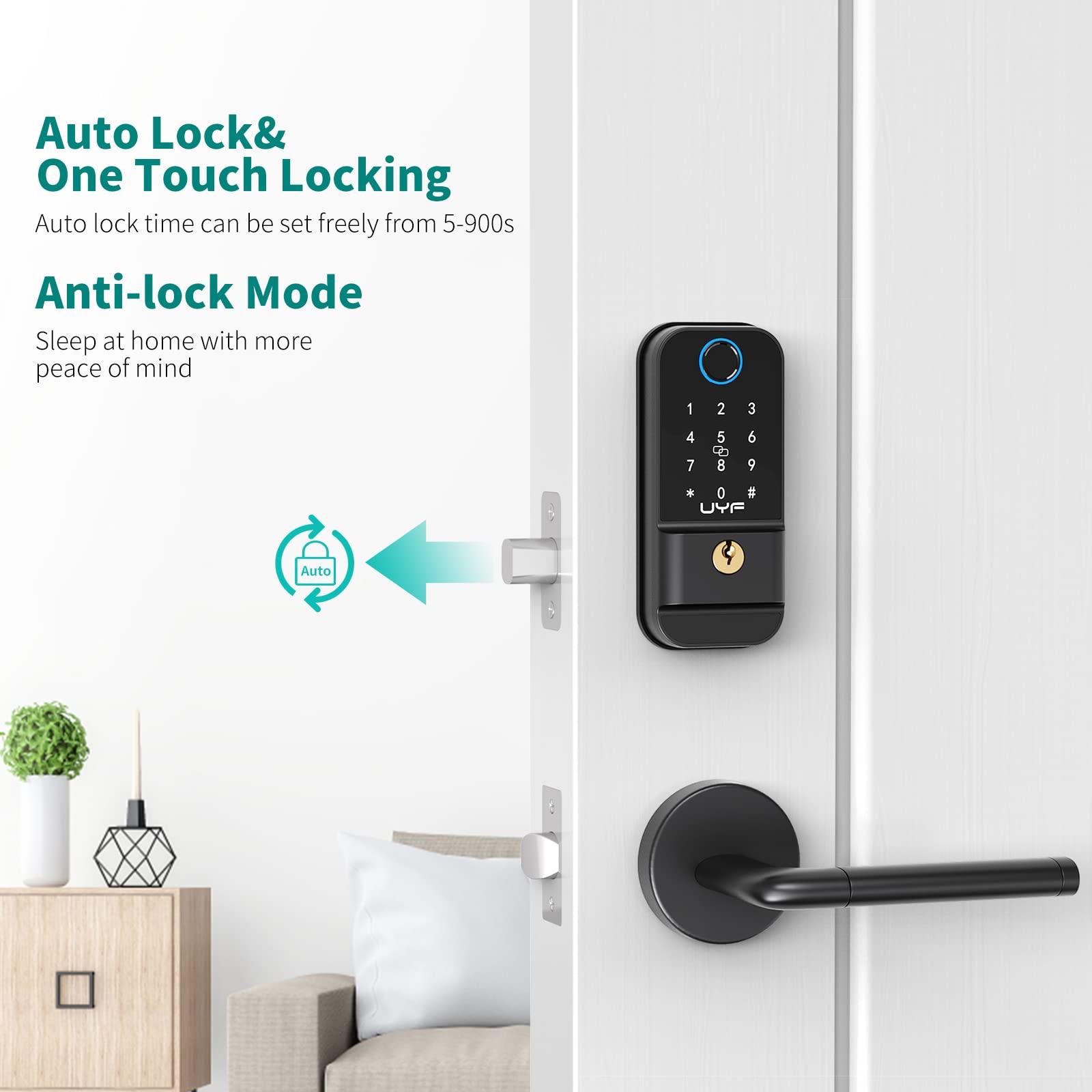 Hornbill vân tay khóa cửa không khóa M4 Smart Deadbolt Khóa phía trước Bàn phím điện tử cho Home Office Auto Lock Card IC