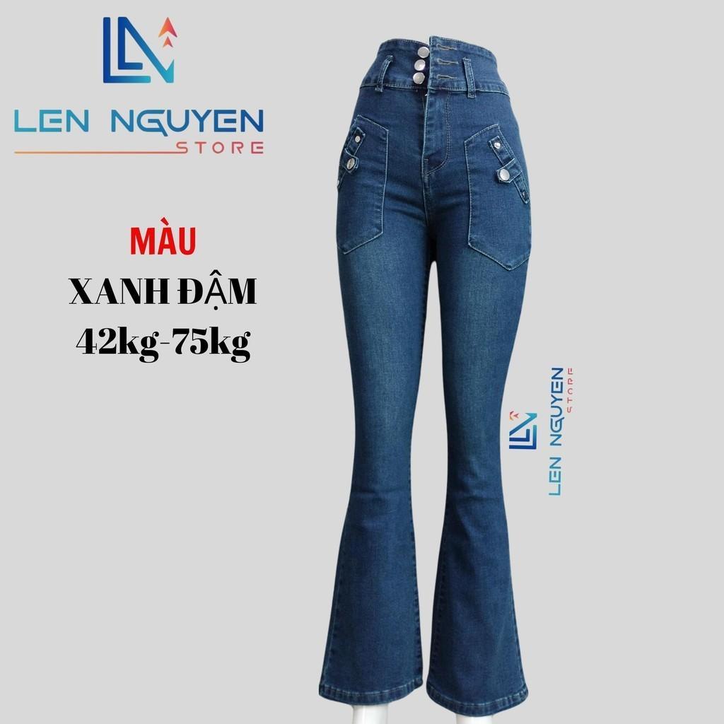 Quần jean nữ, loe, lưng cao, quần bò nữ dáng ôm, quần rin nữ có big size, cho 42kg đến 75kg,