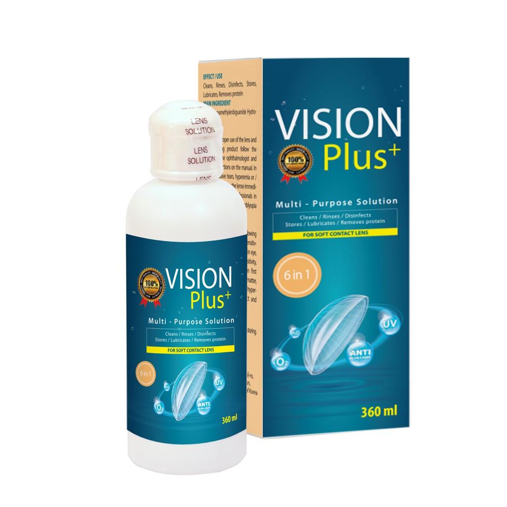 Dung Dịch Ngâm Kính Áp Tròng Vision Plus + loại 360ml ( Nước ngâm lens )