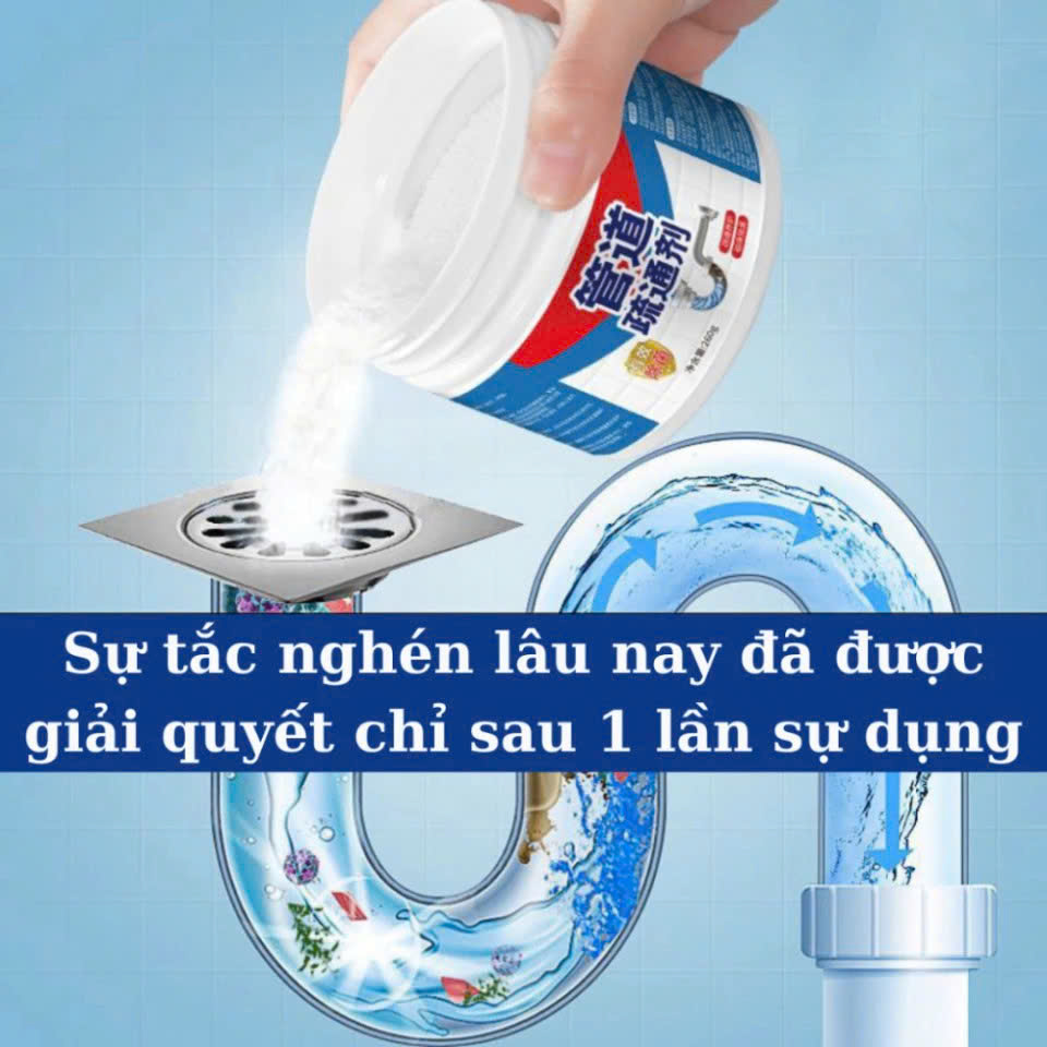 Bột thông cống cực mạnh bột thông bồn cầu, bồn rửa bát, đường ống, chai 260gram