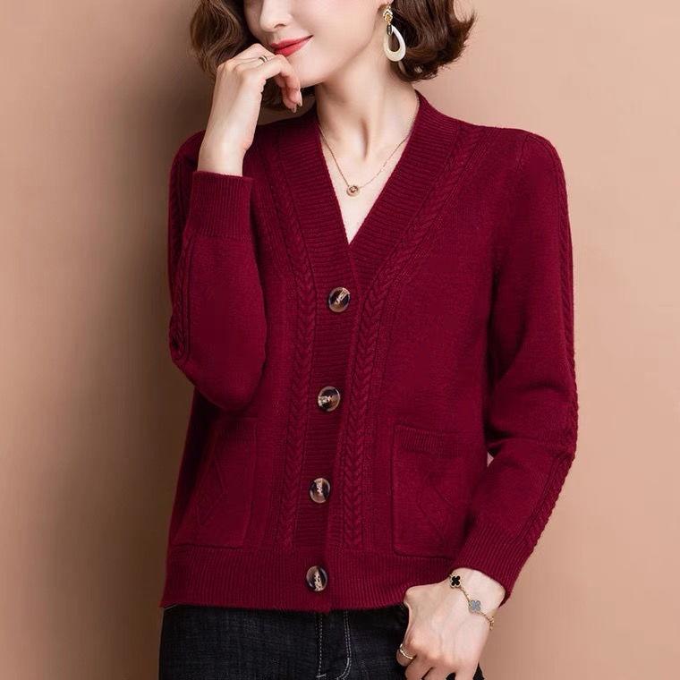 Áo khoác cardigan nữ chất len dệt kim hàng nội địa Trung mềm mịn co giãn trẻ trung mặc thu đông mã VAA0462