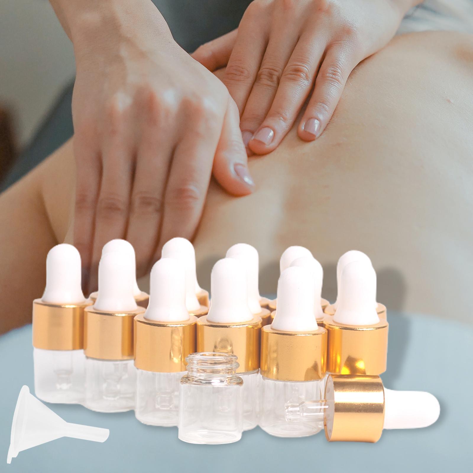 15 Pieces Glass Dropping Bottles Empty with Lid Small for Essential Oils 1ml