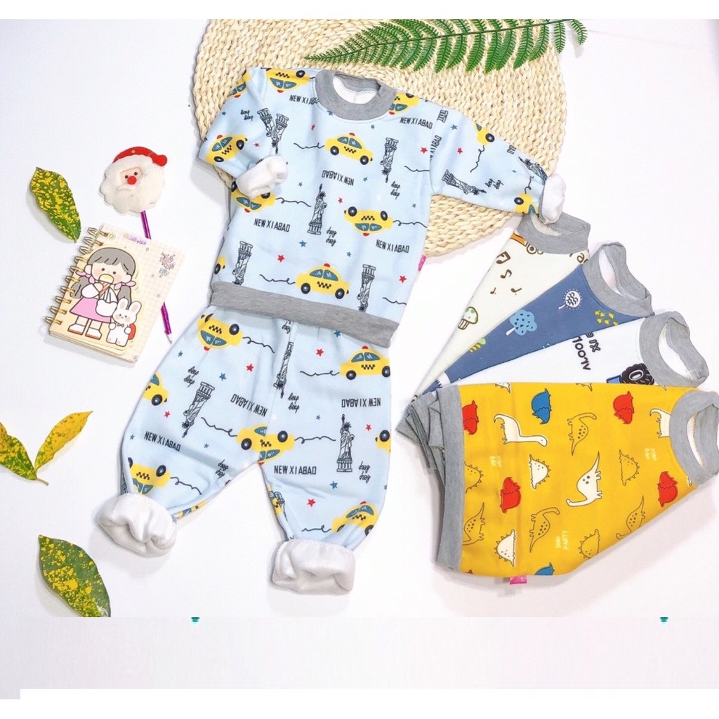 Combo 3 Bộ nỉ cho bé trai/ bé gái họa tiết ngẫu nhiên