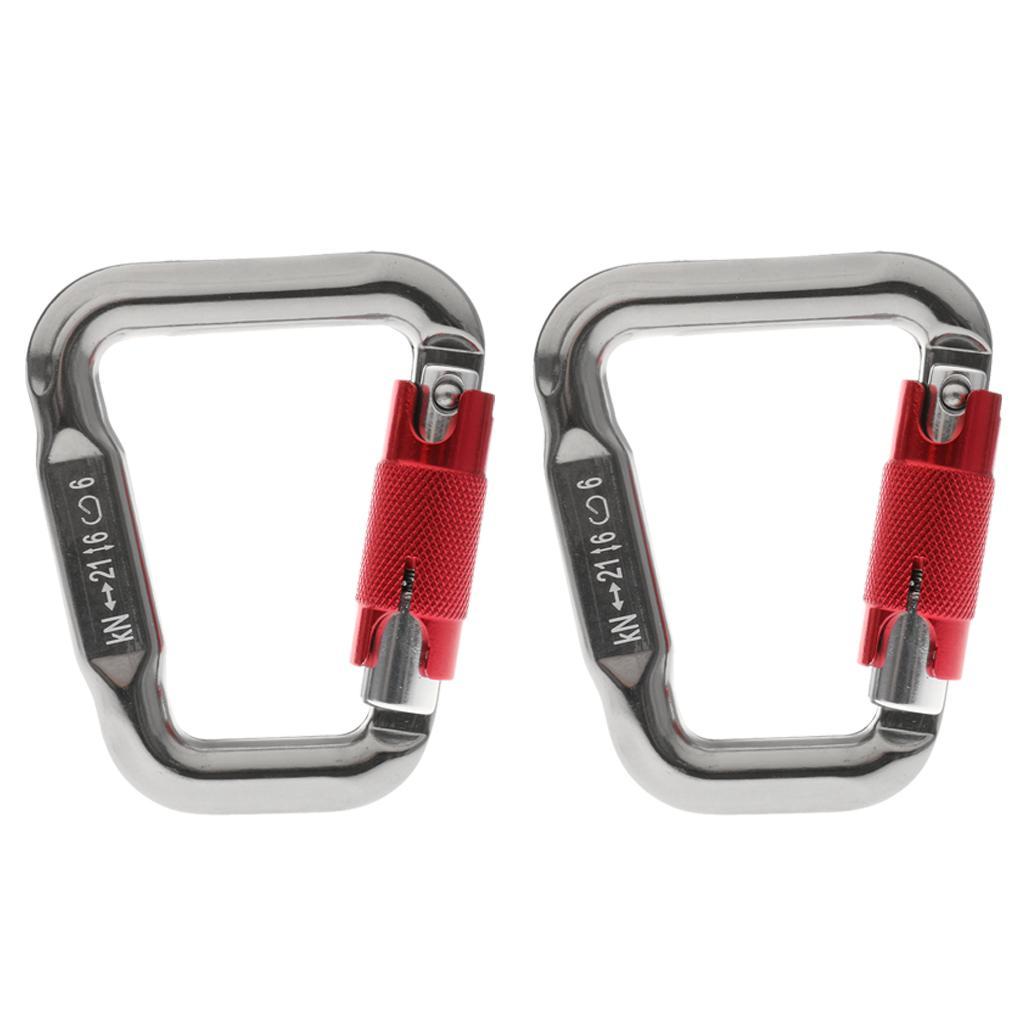 2 Pieces 21KN / 2100kg Heavy Duty Auto Locking Carabiner Paraglider Paragliding Climbing Equipment
