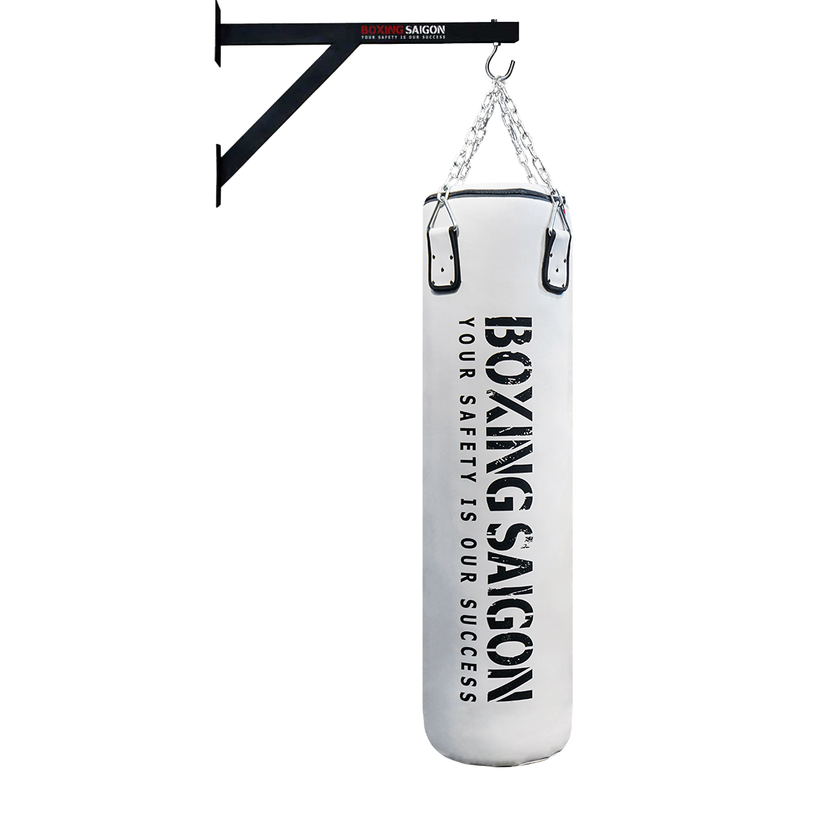 Combo Bao Cát Treo Boxing Punching Bag 1M2 &amp; Khung Treo ( Dây Xích ) - Trắng